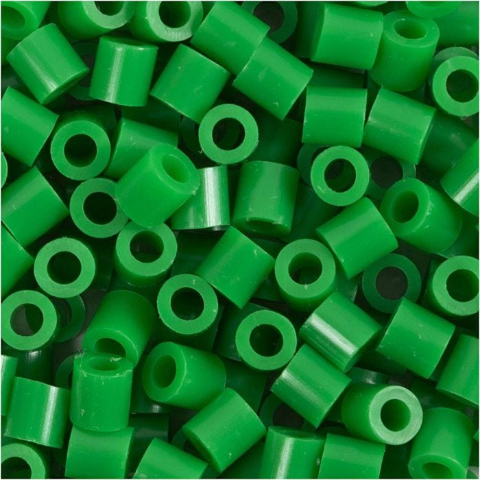 Perline a tubetto, misura 5x5 mm, misura buco 2,5 mm, medium, verde (32230), 6000 pz/ 1 conf.