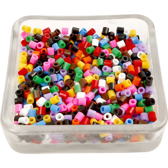 Perline a tubetto, misura 5x5 mm, misura buco 2,5 mm, medium, colori standard, 30000 pz/ 1 conf.