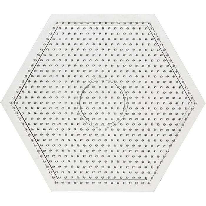 Pannello a pioli, esagono grande, 15x15 cm, medium, trasparente, 1 pz