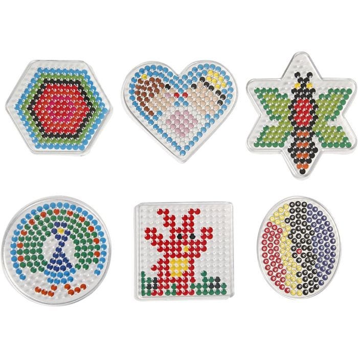 Pannello a pioli, ovale, cuore, esagono, cerchio, quadrato e stella, misura 7x7,5-10,5x9,5 cm, medium, 6 pz/ 1 conf.