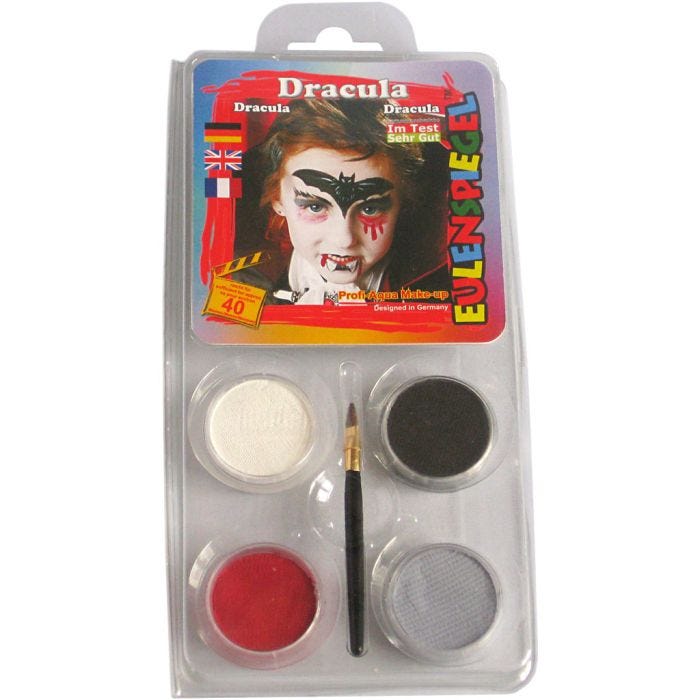 Pittura facciale Eulenspiegel - set tema, dracula, colori asst., 1 set