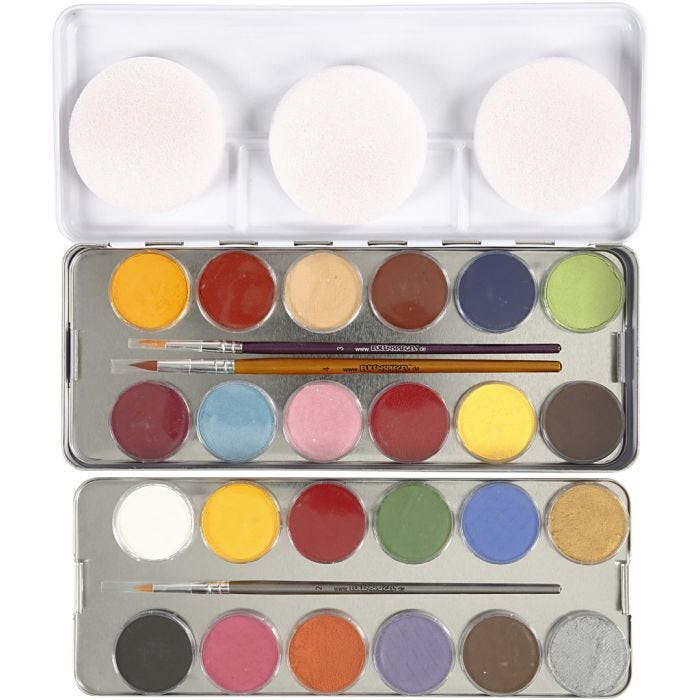 Pittura Facciale a Base d'acqua, colori asst., 24 color/ 1 set