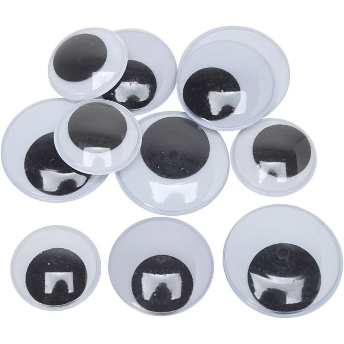 Occhi Mobili, misura 30+35+40 mm, Maxi, 150 paio, 300 pz/ 1 conf.