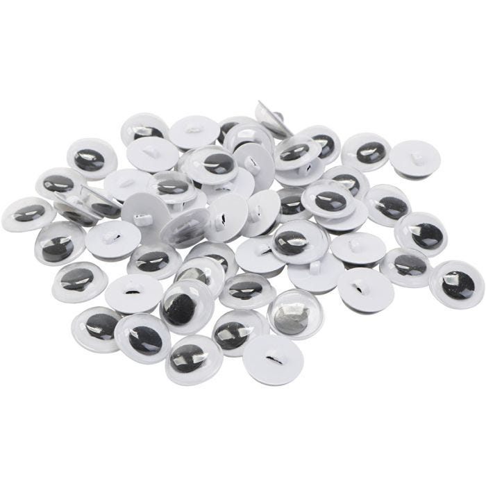 Occhi Mobili, cucire, misura 10 mm, 50 paio, 100 pz/ 1 sacco