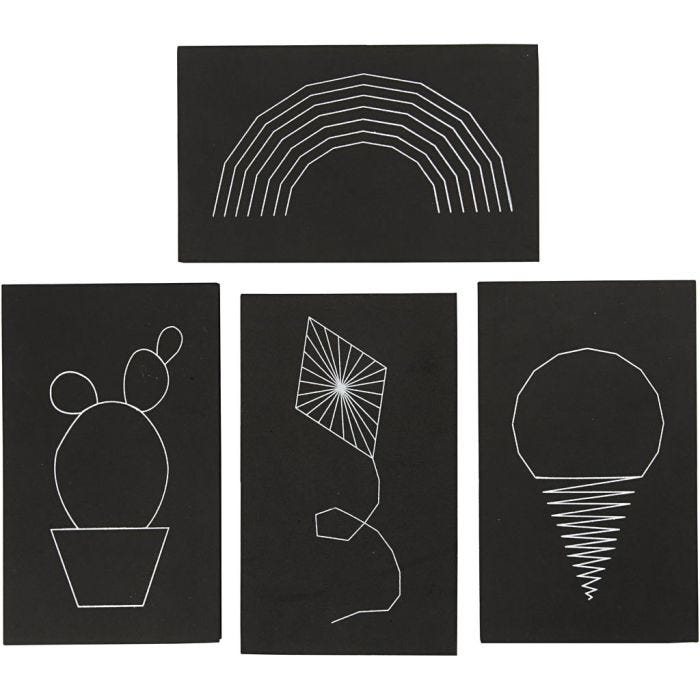 String Art, misura 20x12 cm, spess. 10 mm, nero, 16 pz/ 1 conf.