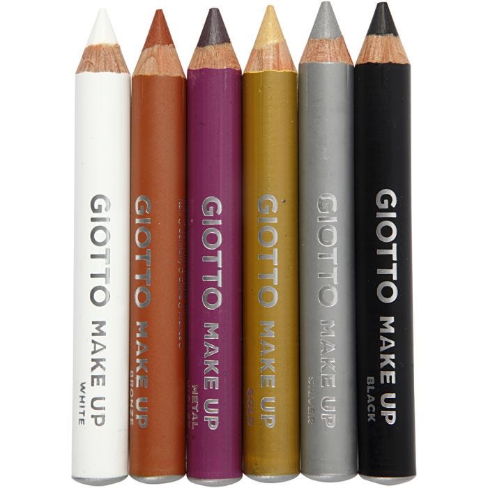 Matite da trucco, L: 9 cm, colore aggiuntivo, 6 pz/ 1 conf.