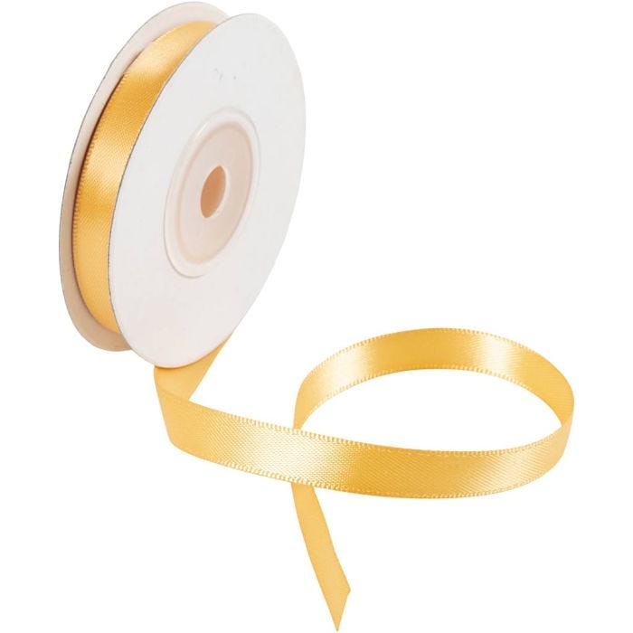 Nastro di raso, L: 10 mm, giallo, 10 m/ 1 rot.