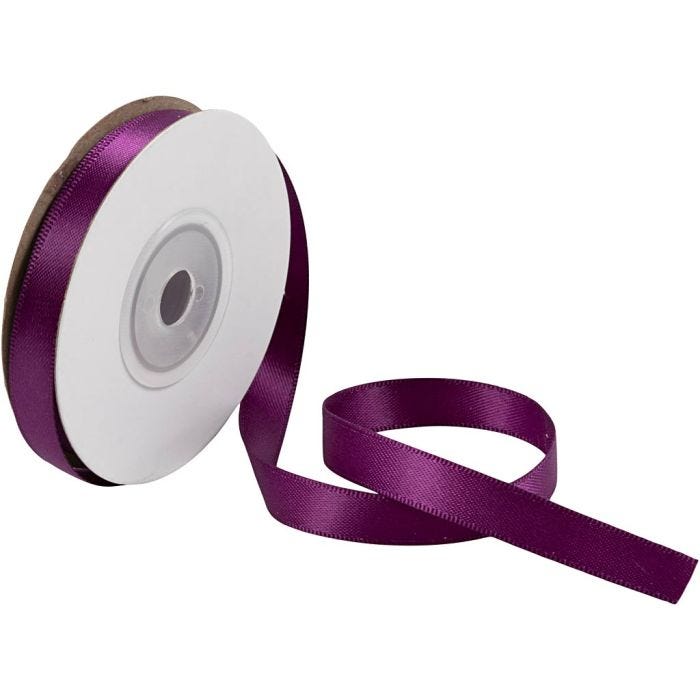 Nastro di raso, L: 10 mm, viola scuro, 10 m/ 1 rot.