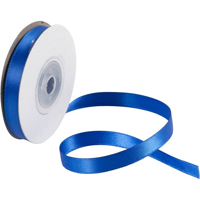 Nastro di raso, L: 10 mm, blu, 10 m/ 1 rot.