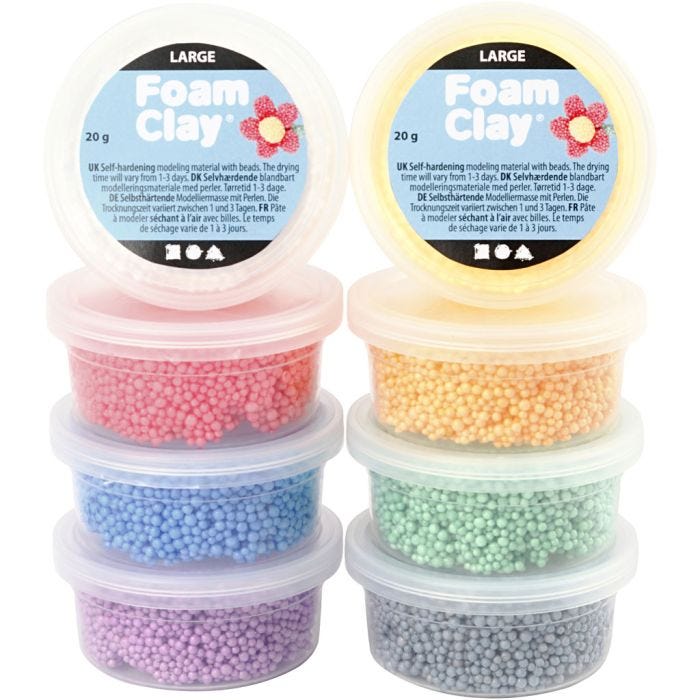 Foam Clay Large, colori asst., 8x20 g/ 1 conf.