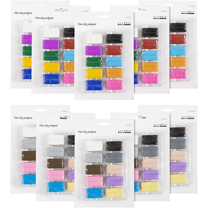 Pasta Polimerica di Argilla, colourful, colori pastello, 120x20 g/ 1 conf.