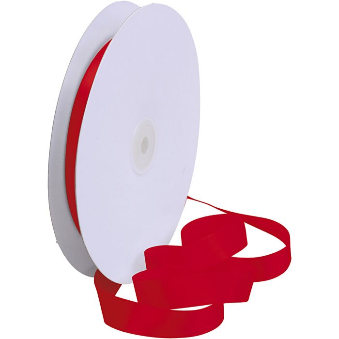Nastro di raso, L: 15 mm, rosso, 50 m/ 1 rot.