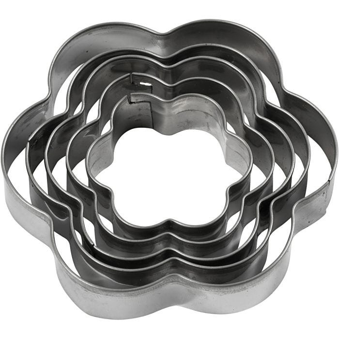 Formine tagliabiscotti, fiore, misura 8 cm, 5pz/ 1 conf.