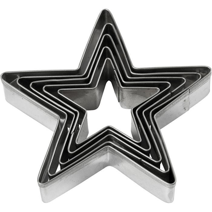 Formine tagliabiscotti, stella, misura 8 cm, 5 pz/ 1 conf.