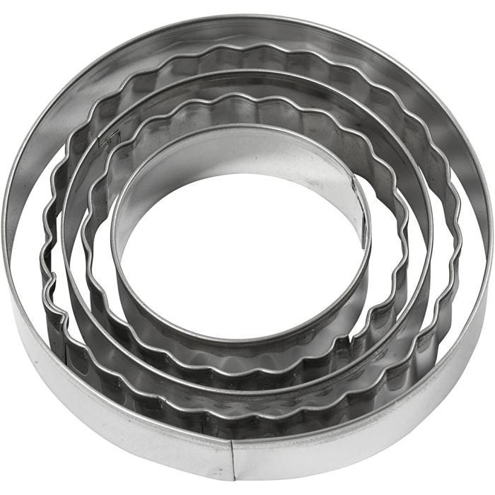 Formine tagliabiscotti, cerchio, misura 8 cm, 5 pz/ 1 conf.