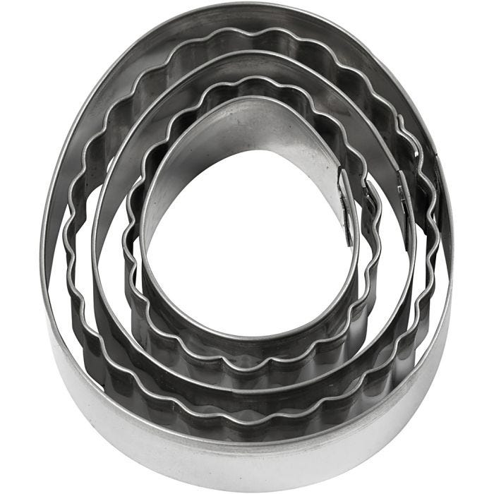 Formine tagliabiscotti, uovo, misura 8 cm, 5 pz/ 1 conf.