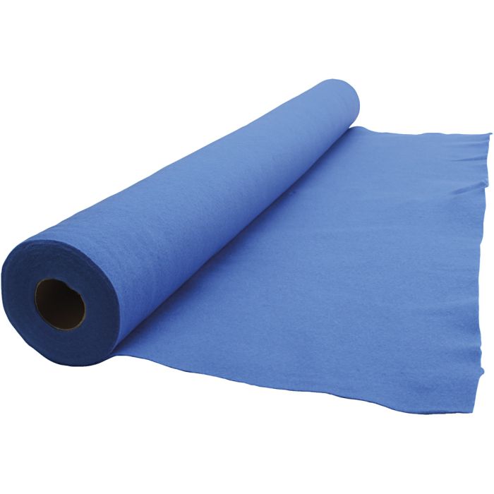 Feltro artigianale, L: 90 cm, spess. 1,5-2 mm, blu, 5 m/ 1 rot.