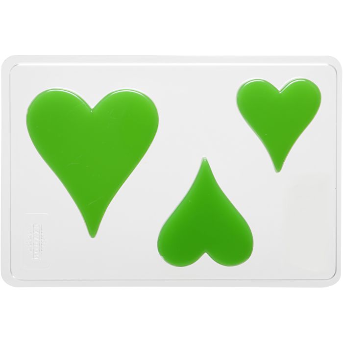 Stampo decorativo, cuore, 6+8+10 cm, 9 mm, 14,9x22 cm, 1 pz