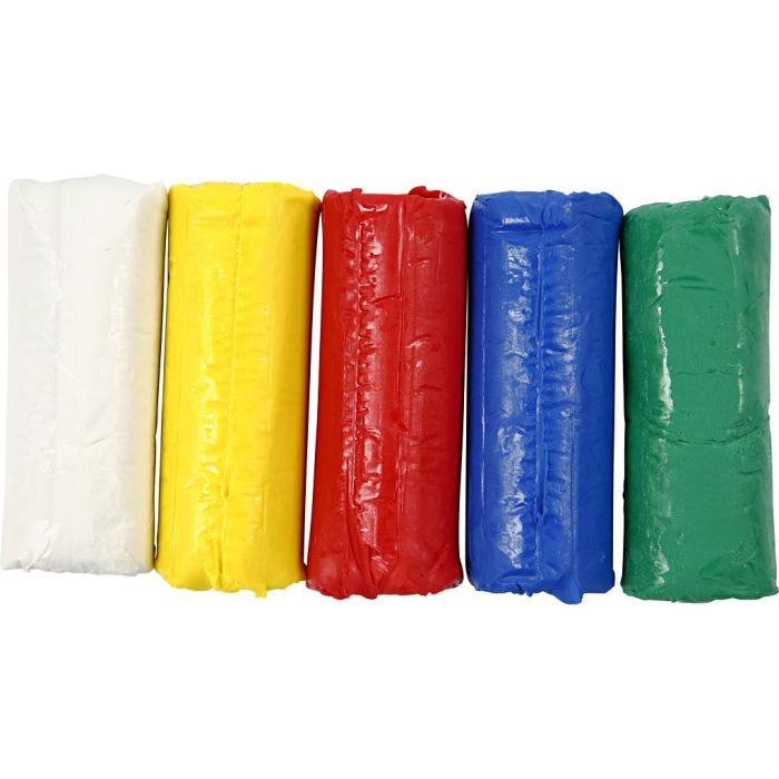 Pasta Modellabile, H: 9,5 cm, colori asst., 5x80 g/ 1 conf.