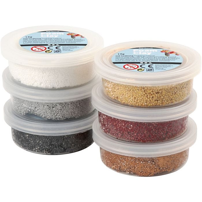 Foam Clay® , metallico, armonia marrone, 6x14 g/ 1 conf.