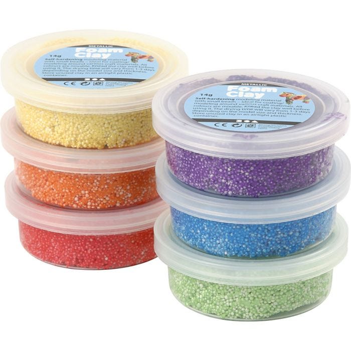 Foam Clay® , metallico, colori forti, 6x14 g/ 1 conf.