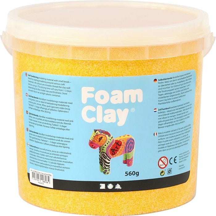 Foam Clay® , giallo, 560 g/ 1 secch.