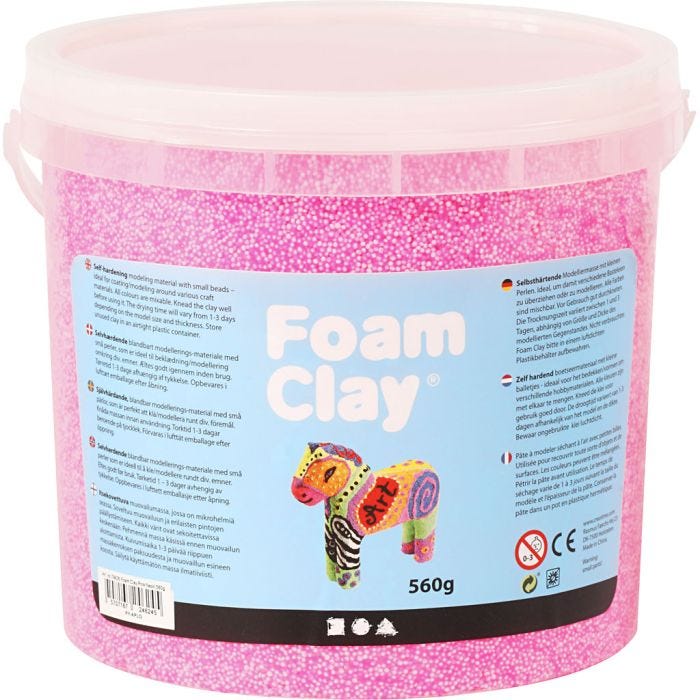 Foam Clay® , neon pink, 560 g/ 1 secch.