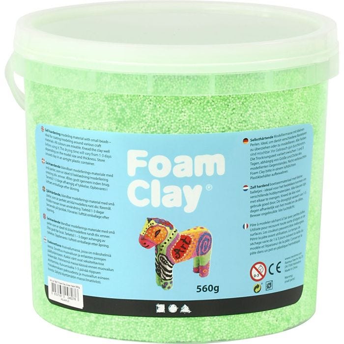 Foam Clay® , verde neon, 560 g/ 1 secch.