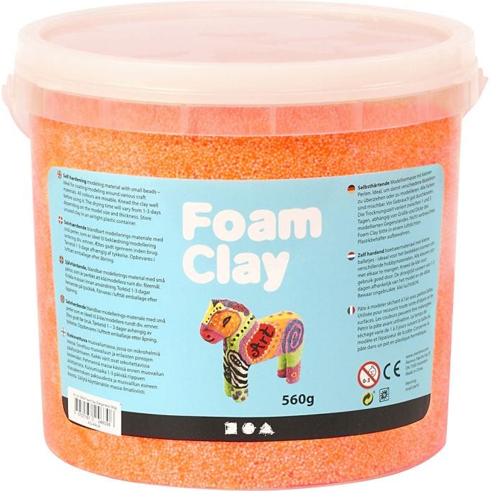 Foam Clay® , neon orange, 560g/ 1 secch.
