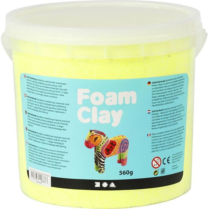 Foam Clay® , giallo neon, 560g/ 1 secch.