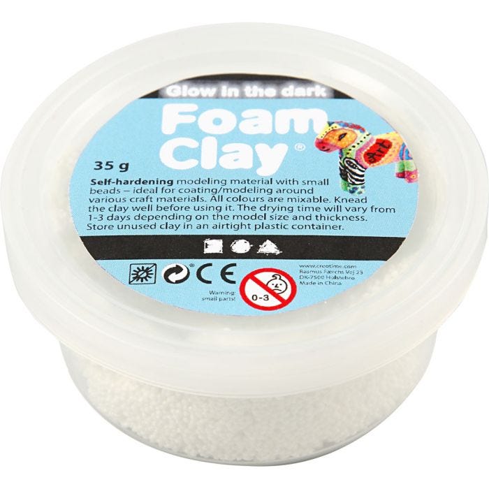 Foam Clay® , si illumina al buio, 35 g/ 1 vasch.