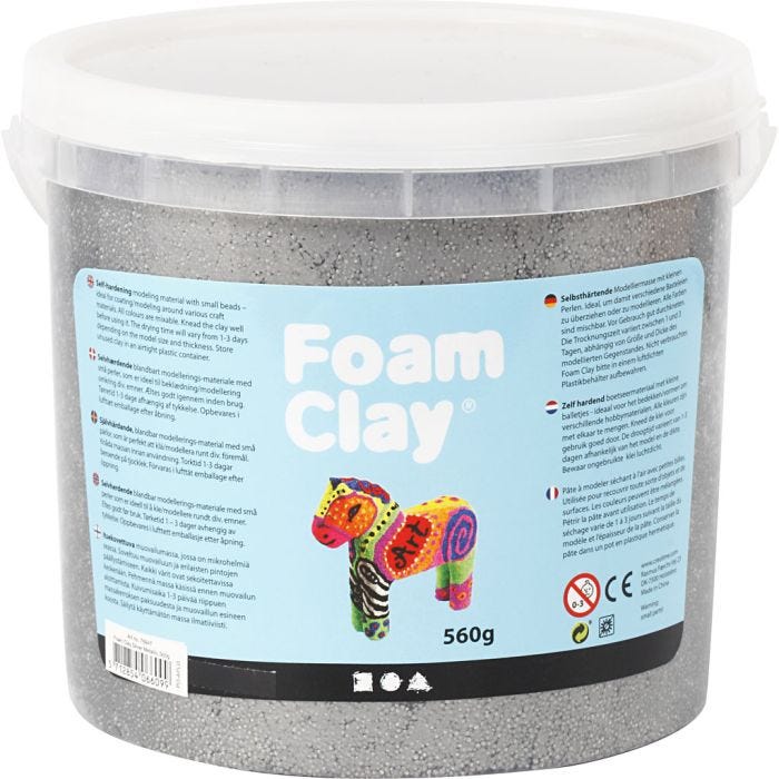 Foam Clay® , metallico, argento, 560 g/ 1 secch.
