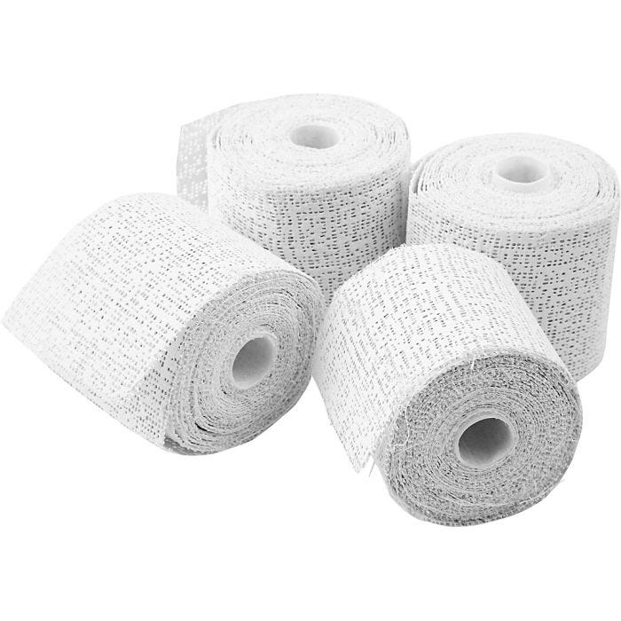 Benda gesso, L: 2,7 M, L: 5 cm, bianco, 4 rot./ 1 conf.