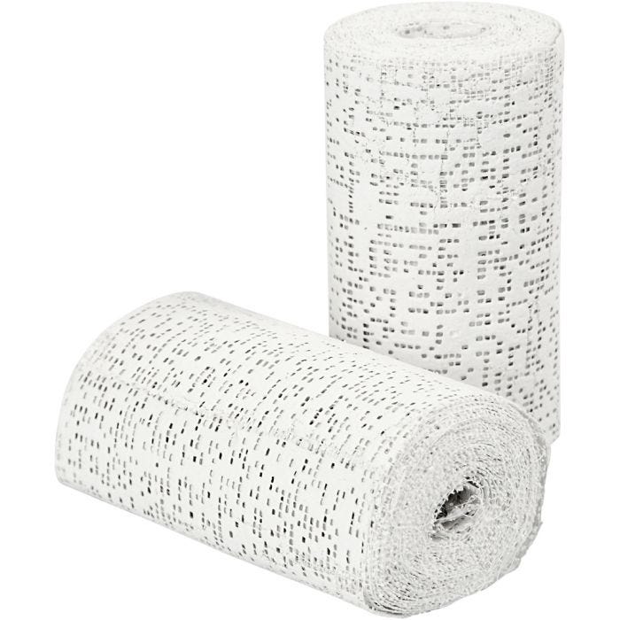 Benda gesso, 2,7 M, 10 cm, bianco, 2rot./ 1 conf.
