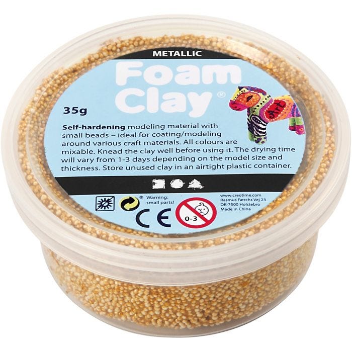 Foam Clay® , metallico, oro, 35g/ 1 vasch.
