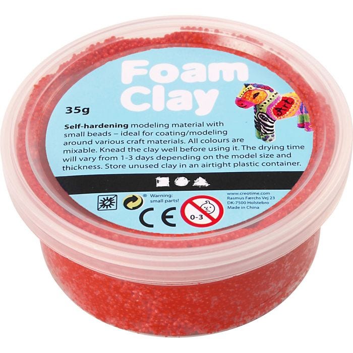 Foam Clay® , rosso, 35 g/ 1 vasch.