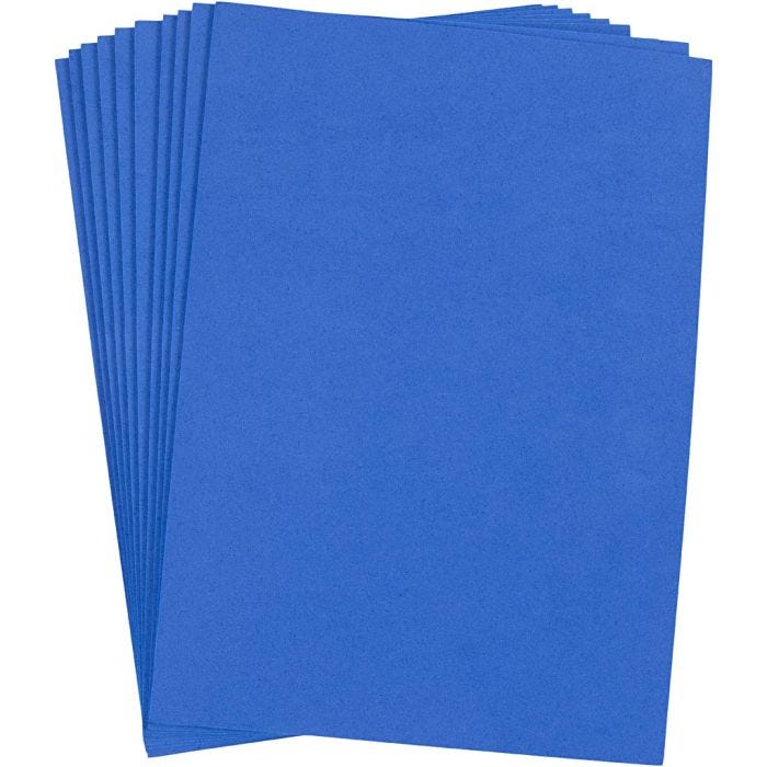 Fogli di EVA foam, A4, foglio 210x297 mm, spess. 2 mm, blu scuro, 10 fgl./ 1 conf.