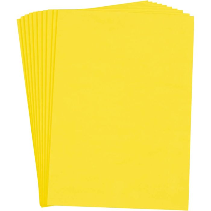 Fogli di EVA foam, A4, foglio 210x297 mm, spess. 2 mm, giallo, 10 fgl./ 1 conf.