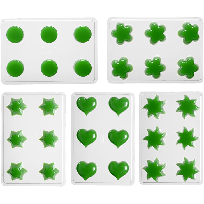 Stampi per candele galleggianti, fiore, cuore, sole, stella, rotondo, 1 set