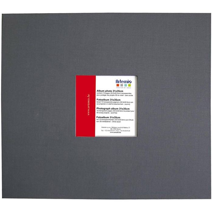 Album per scrapbooking, misura 30,5x30,5 cm, Numero di pagina 10, antracite, 1 pz