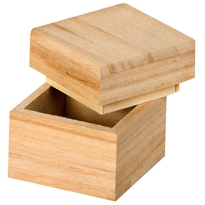 Scatola di legno quadrata, misura 5 cm, 1 pz