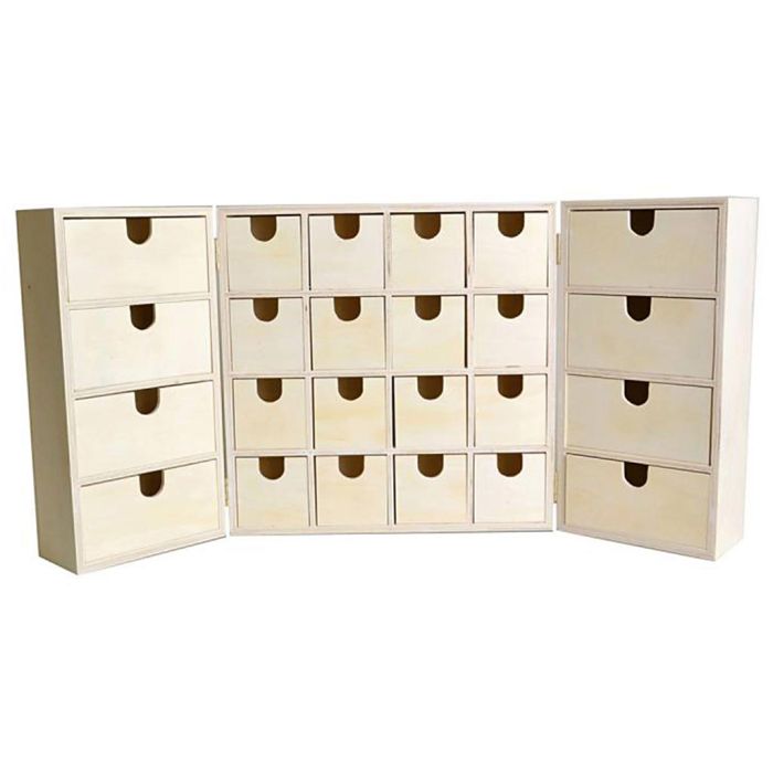 Calendario dell'Avvento in legno da decorare, misura 55,5x27,5 cm, 1 pz