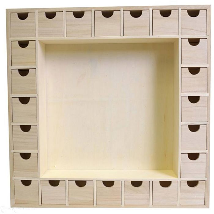 Calendario dell'Avvento in legno da decorare, misura 39.5 cm, 1 pz