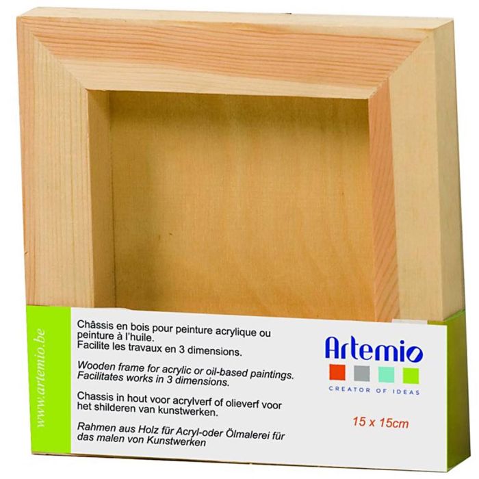 Cornice in legno 3D da decorare, misura 15x15 cm, 1 pz