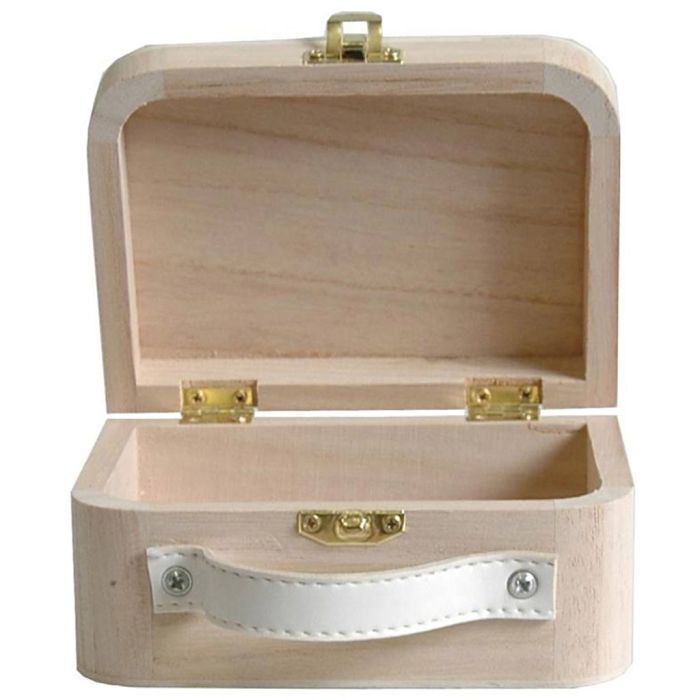 Valigetta in legno da decorare, misura 13x9,5x6 cm, 1 pz