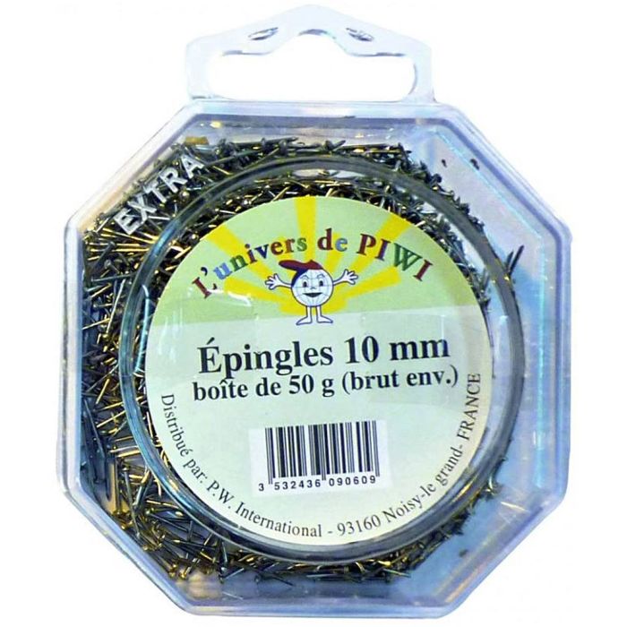 Spilli argentati per paillettes, misura 10 mm, 50 g/ 1 conf.