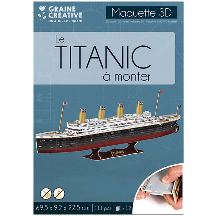 Modello di puzzle 3D, Titanic, misura 69,5x9,2x22,5 cm, 1 conf.