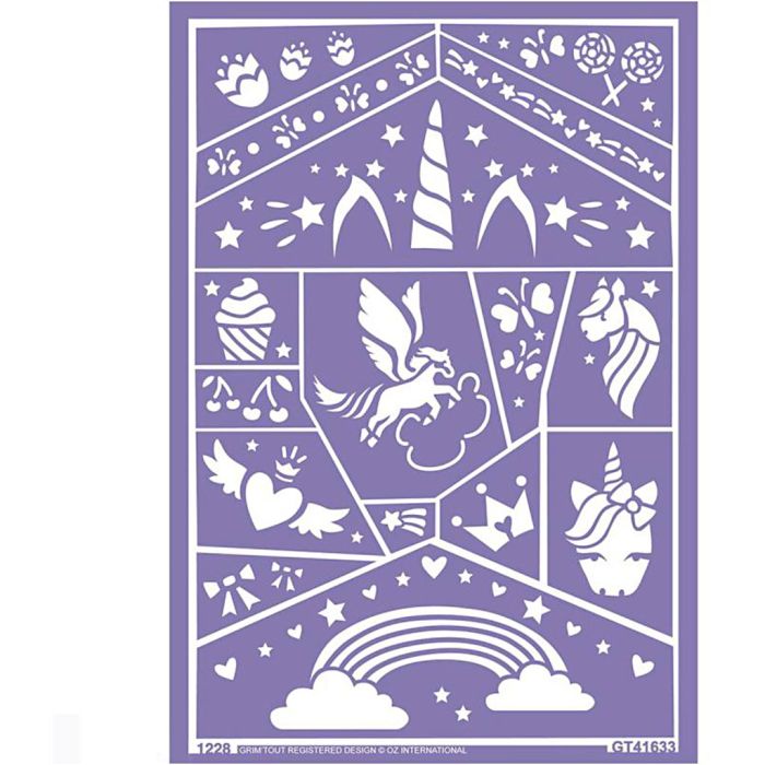 Stencil adesivo per il viso, Unicorno, 1 conf.