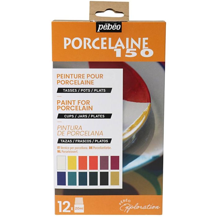 Set di esplorazione Pébéo, Pittura su porcellana, dim. 1, colori asst., 12x20 ml/ 1 conf.
