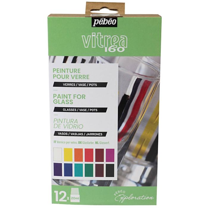 Scatola di esplorazione, Pittura su vetro, colori asst., 12x20 ml/ 1 conf.